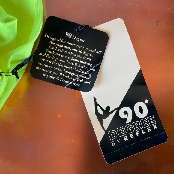 90 Degree by Reflex Racer-Back Sleeveless Workout Top Fluorescent Yellow Size M - Picture 8 of 11